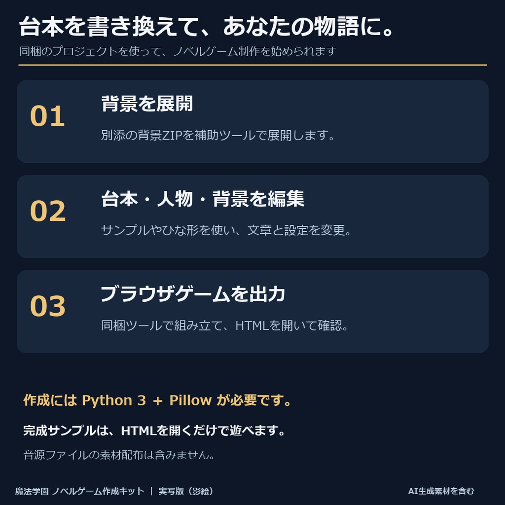 《1週間無料》【ノベルゲーム作成キット】魔法学園 実写版|背景630枚+影絵13点+仮台本+サンプルゲーム