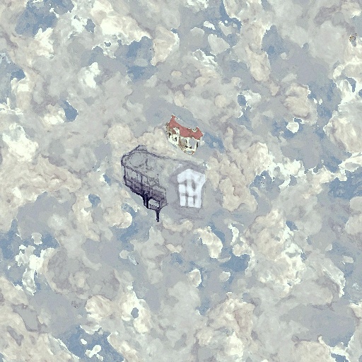 (無料サンプルあります！)「空に浮かぶ家」アート画像、アートgif