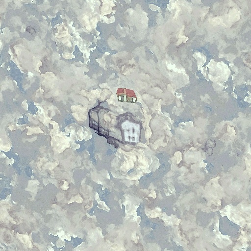 (無料サンプルあります!)「空に浮かぶ家」アート画像、アートgif