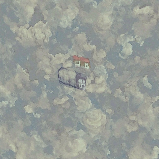 (無料サンプルあります!)「空に浮かぶ家」アート画像、アートgif