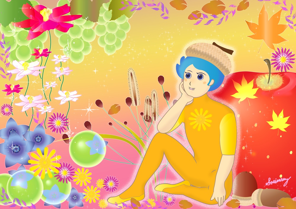 CRIER プリモアート『Shining Autumn — Fruits and Flowers(輝く秋 — 果物と花)』