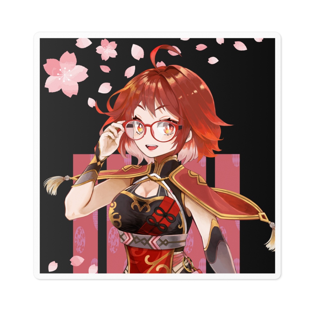 桜散るステッカー