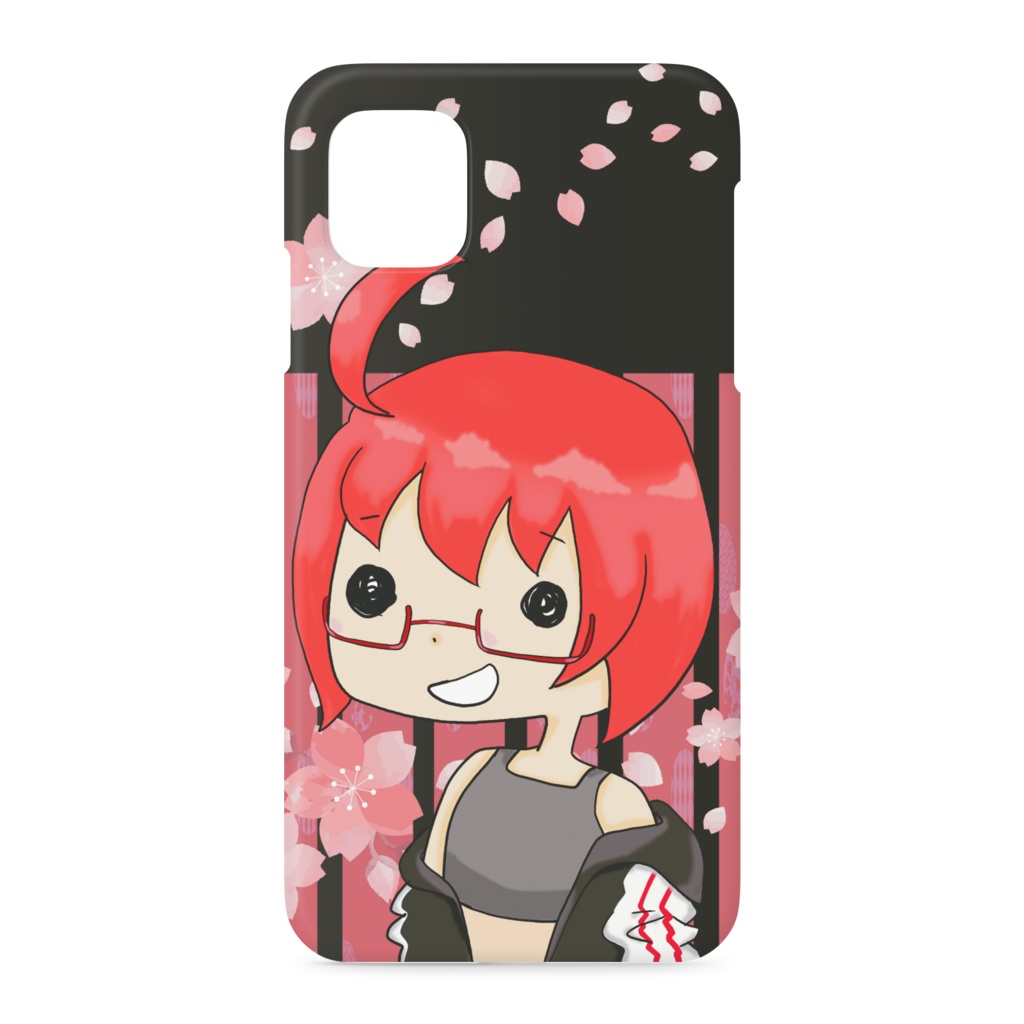 iPhoneケース ぬーんブラック iPhone11 背景ピンク