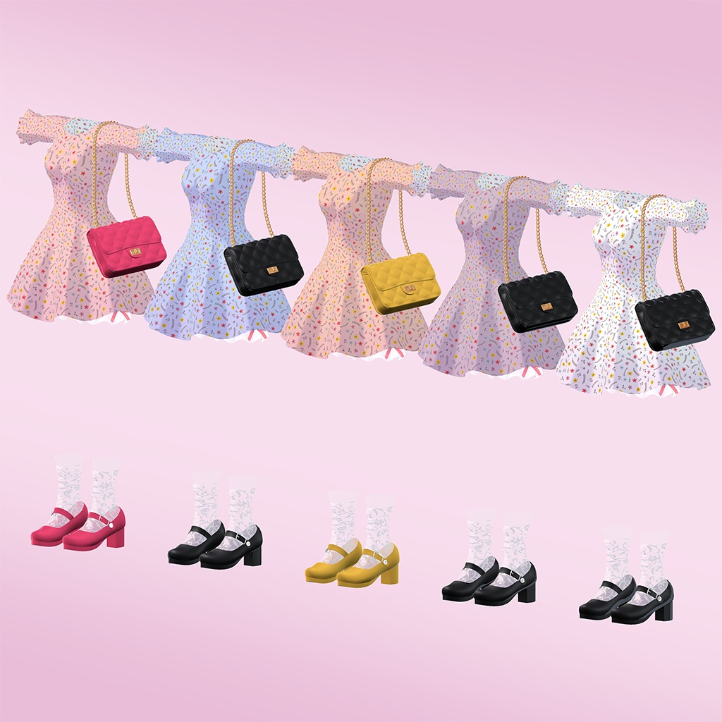 3d衣装 花柄ワンピース マカロン シャニン アーモンド用 Cat Lory Booth