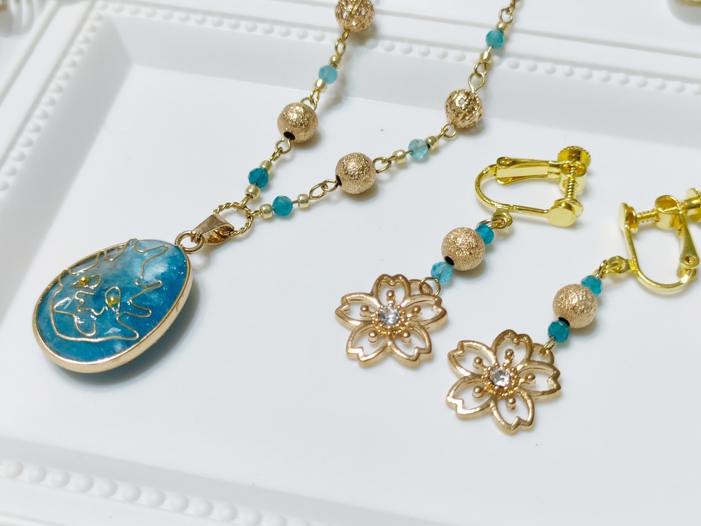 ブルーアパタイトネックレス