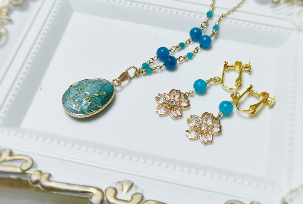 ブルーアパタイトネックレス