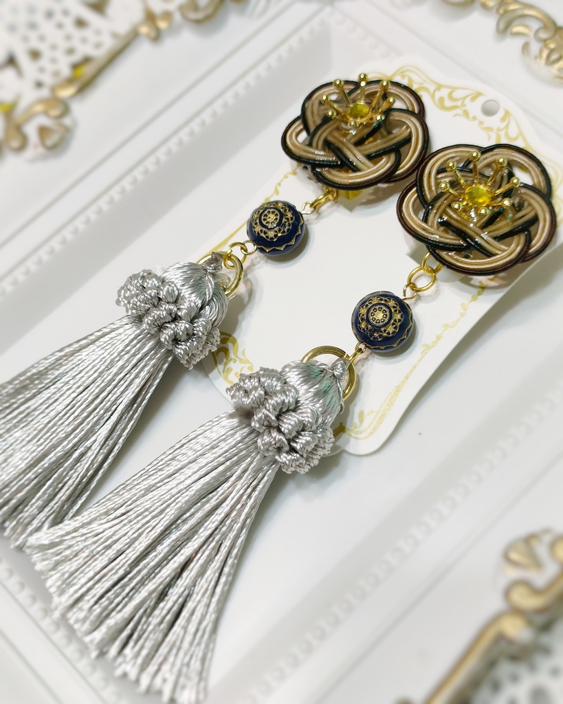 鬼太郎の父遊園地コラボ概念水引タッセルイヤリング