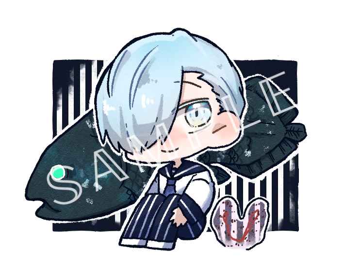 お魚と一緒アクキー