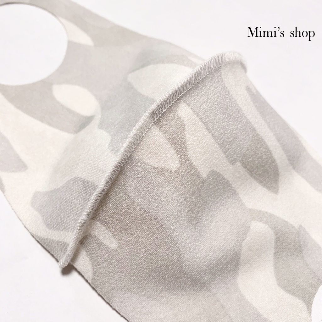 水着用素材 立体マスク グレー 迷彩柄 サファリ柄 プリント 男女兼用 速乾 オールシーズン 肌荒れしない 快適 蒸れない