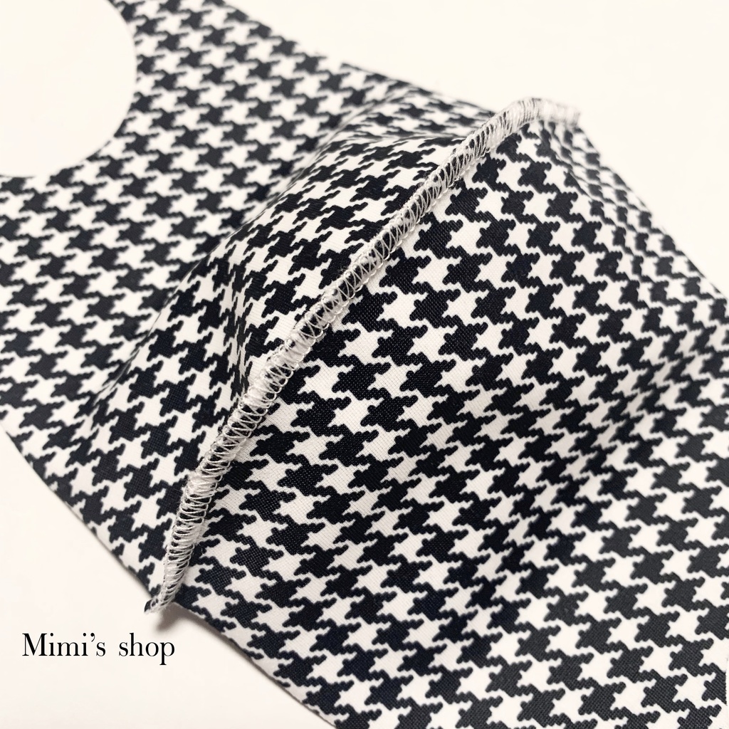 水着用素材 立体マスク プリント おしゃれ かわいい 千鳥柄 千鳥格子 男女兼用 蒸れない 快適