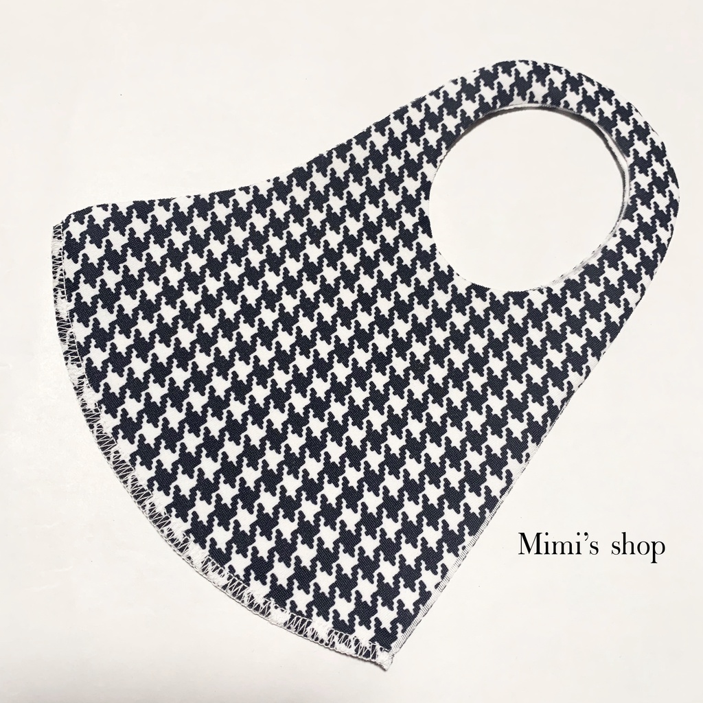 水着用素材 立体マスク プリント おしゃれ かわいい 千鳥柄 千鳥格子 男女兼用 蒸れない 快適