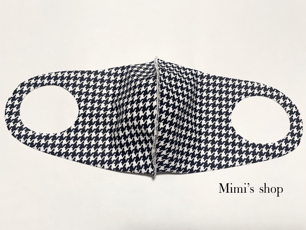 水着用素材 立体マスク プリント おしゃれ かわいい 千鳥柄 千鳥格子 男女兼用 蒸れない 快適