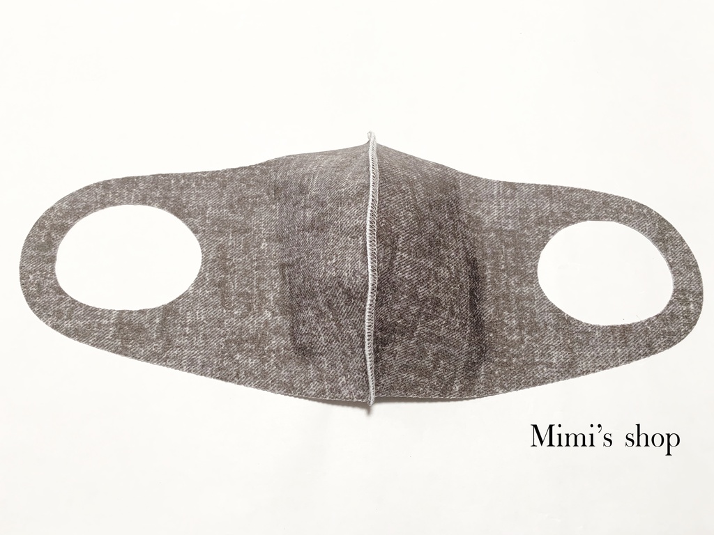 水着用素材 立体マスク ツイード柄 プリント カーキ グレー 男女兼用 速乾 オールシーズン 肌荒れしない