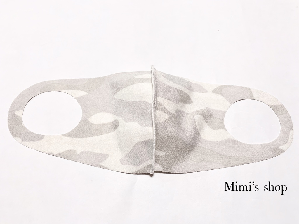 水着用素材 立体マスク グレー 迷彩柄 サファリ柄 プリント 男女兼用 速乾 オールシーズン 肌荒れしない