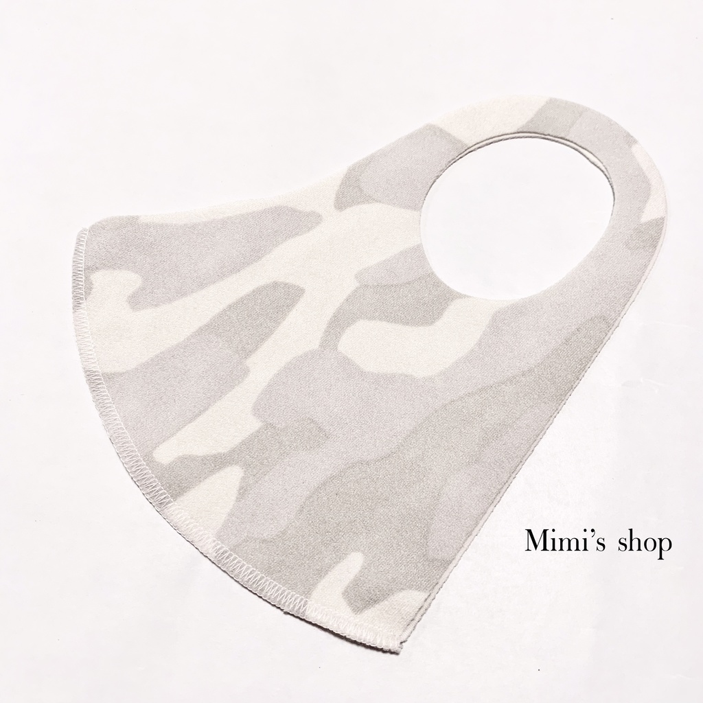 水着用素材 立体マスク グレー 迷彩柄 サファリ柄 プリント 男女兼用 速乾 オールシーズン 肌荒れしない