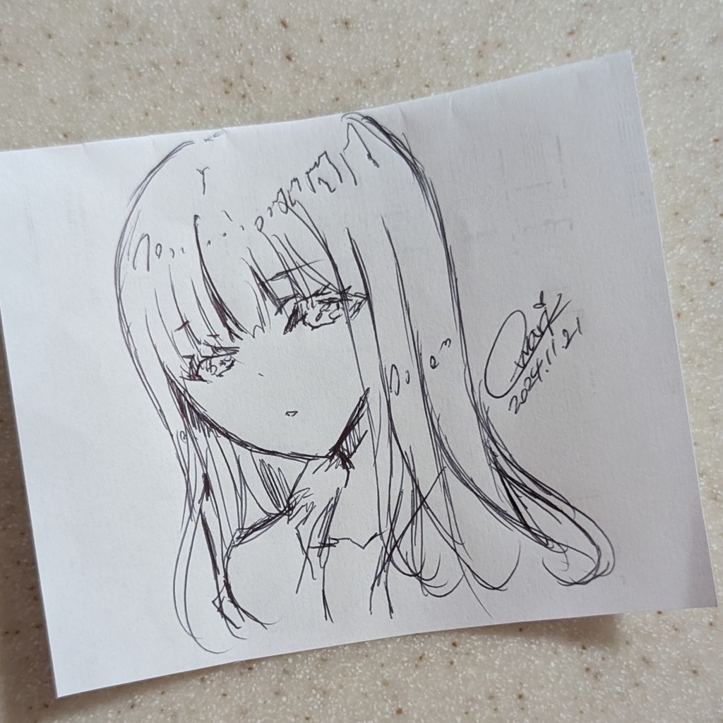いらない紙の裏に描いた直筆イラスト