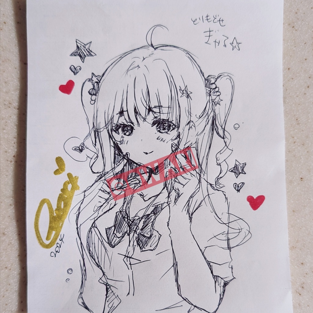 いらない紙の裏に描いた直筆イラスト JKギャル