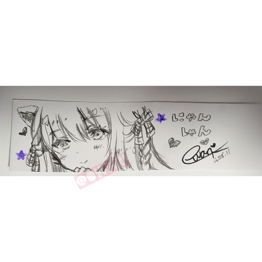 【直筆イラスト】余白に描いた猫耳ちゃん