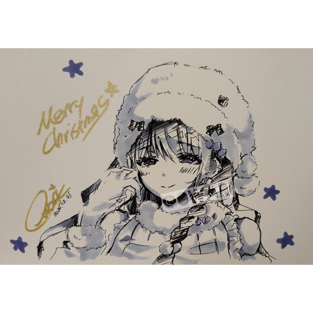 直筆イラスト:メリークリスマススケブ