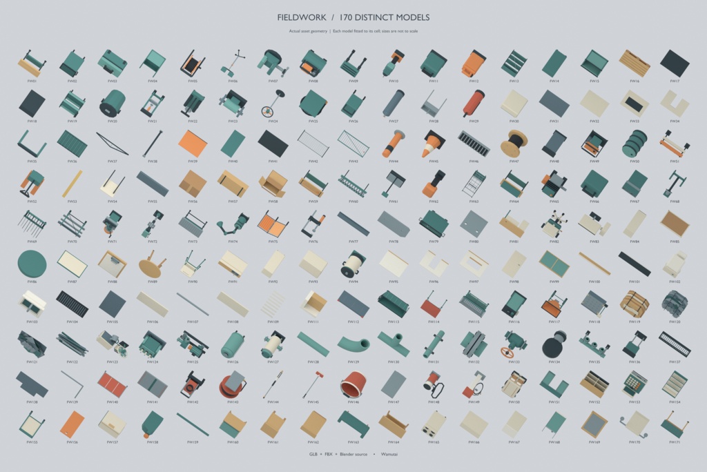 Fieldwork Ten Places|170モデル・10場所の3D素材