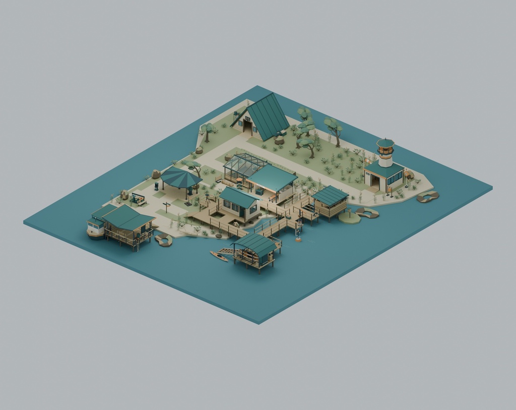 Tideglass Estuary｜97モデル・10エリアの河口3D素材