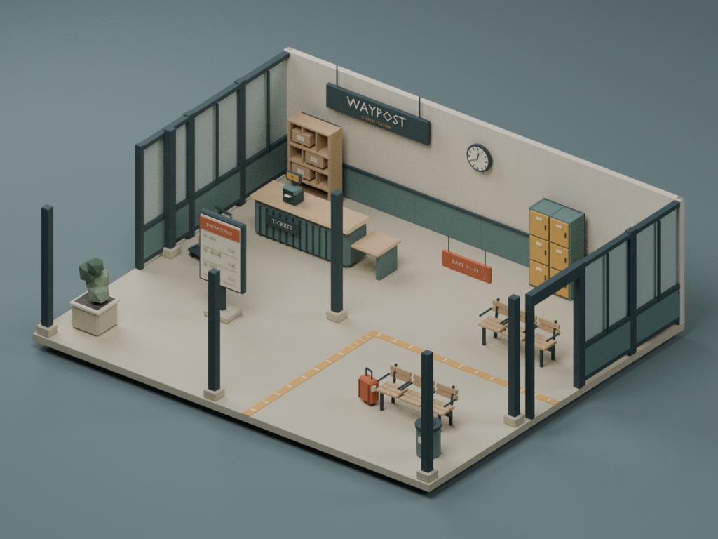 Waypost Coach Terminal|89モデル・10エリアの3D素材