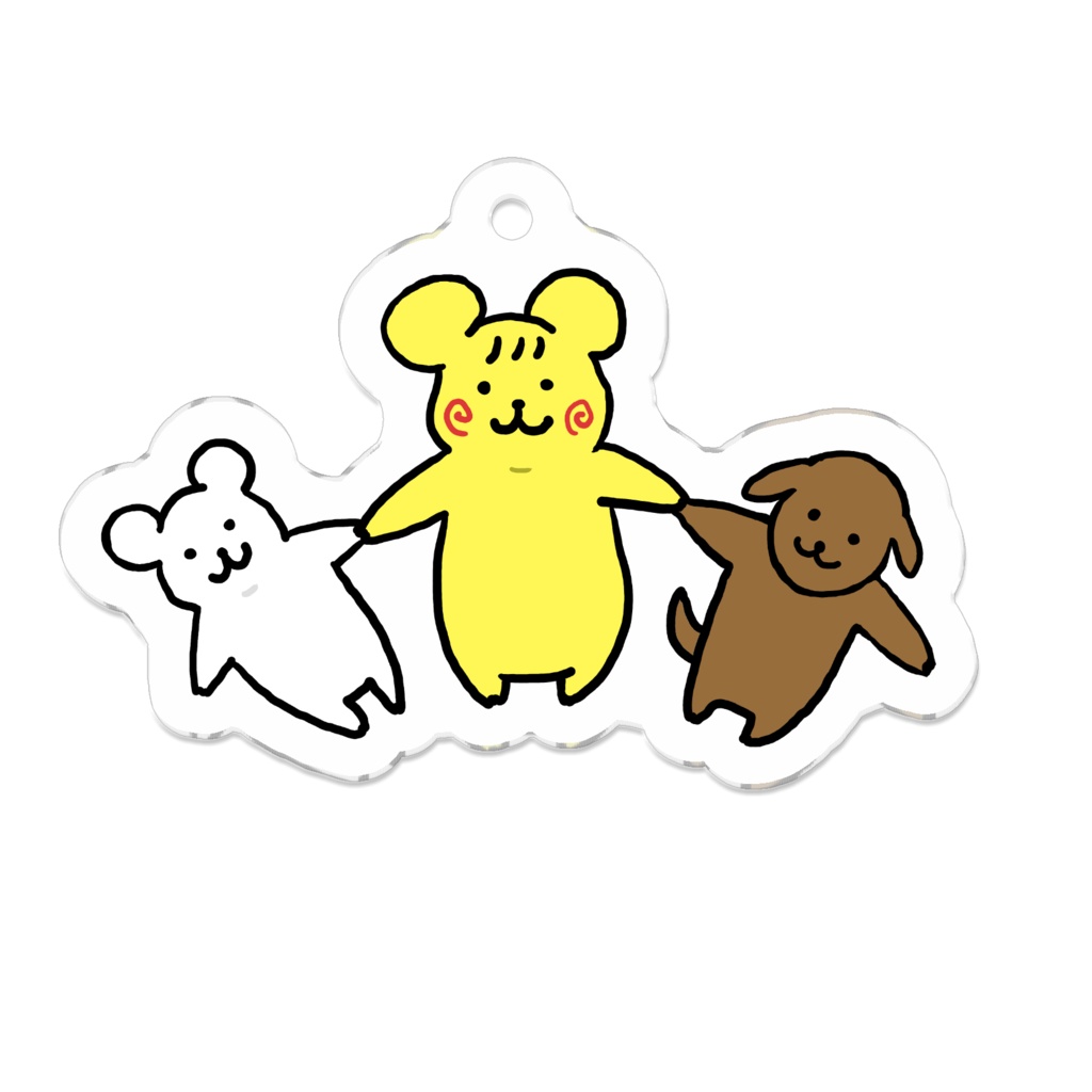 なかよしキーホルダー(くまぁ。 ハナちゃん ワンくん)