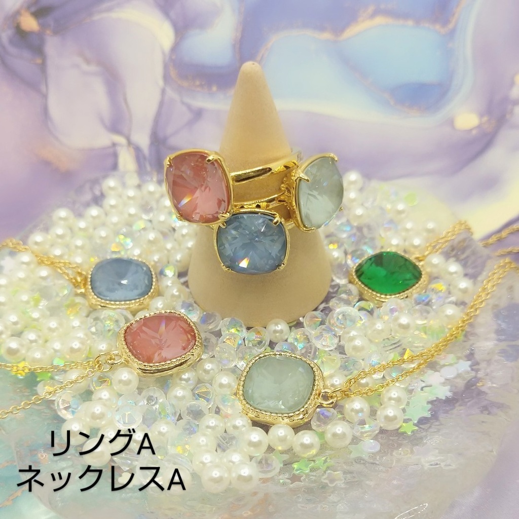 【リングA スクエアNo.2】ゴールド_5種