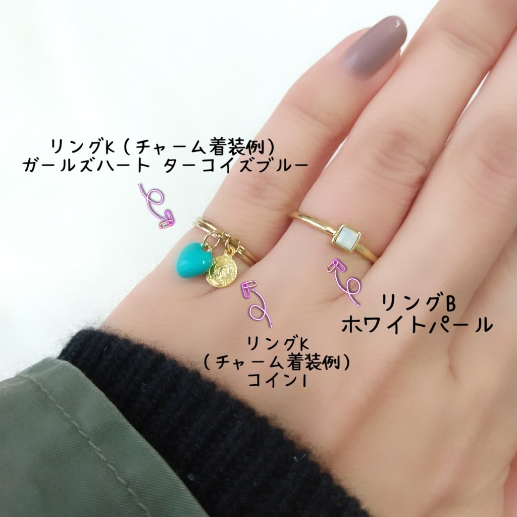 【リングB スクエア】ゴールド_7種