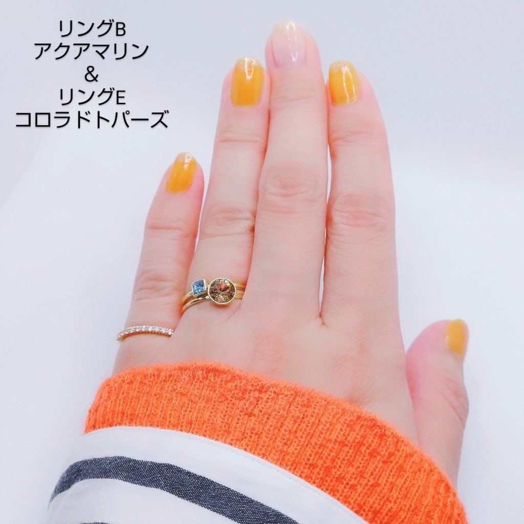 【リングB スクエア】ゴールド_7種