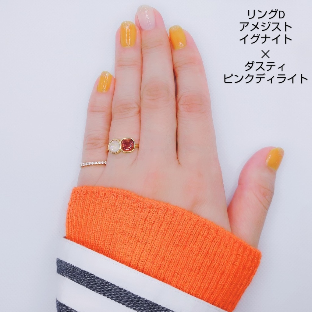 【リングD ラウンド✕オクタゴン】ゴールド_3種