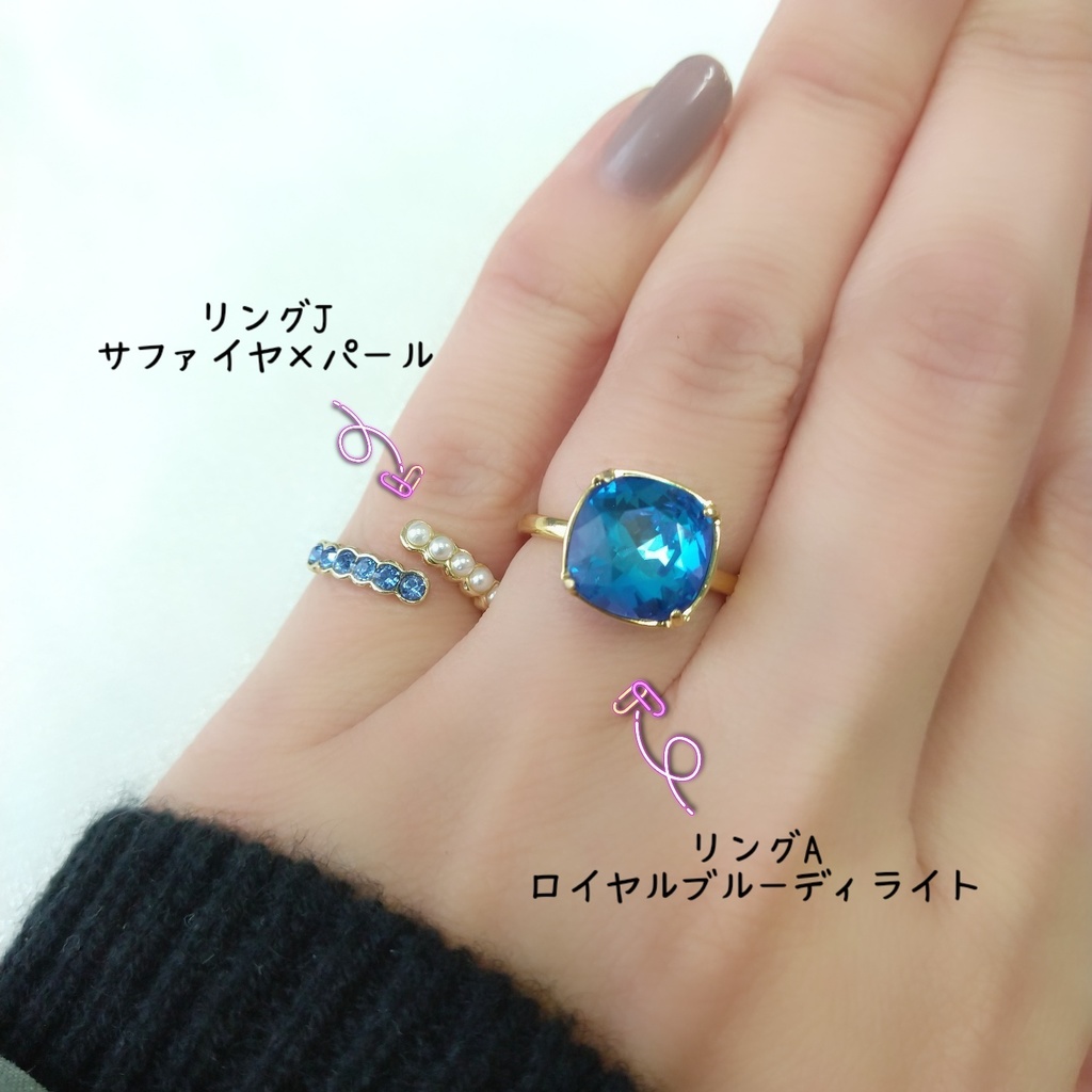 【リングJ フォークリングNo.2】ゴールド_4種