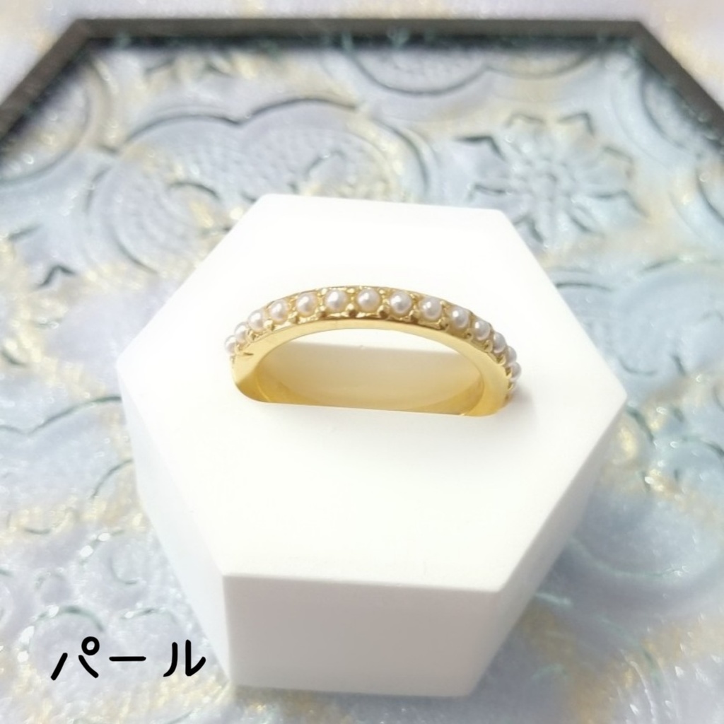 【リングL ハーフエタニティ1 ストレート】ゴールド_4種