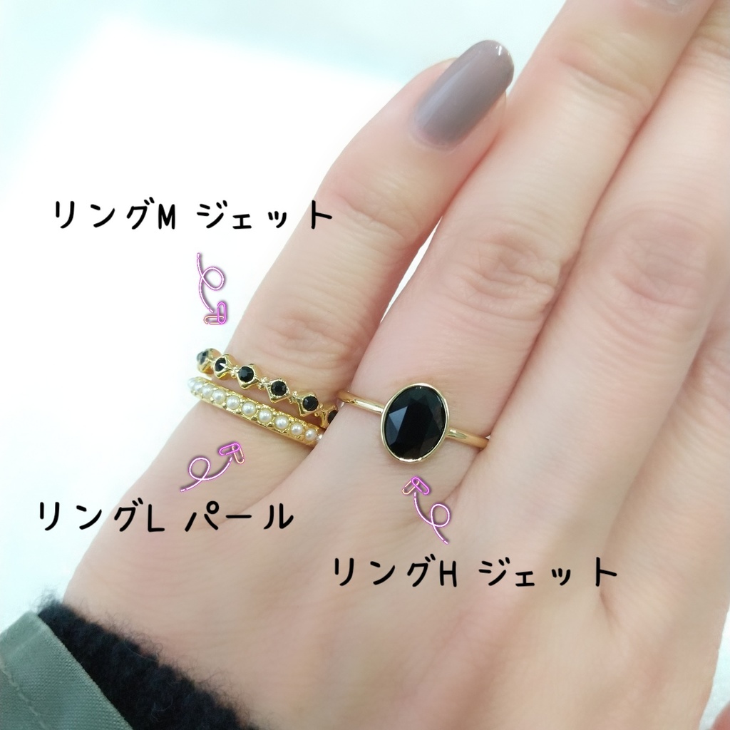 【リングL ハーフエタニティ1 ストレート】ゴールド_4種