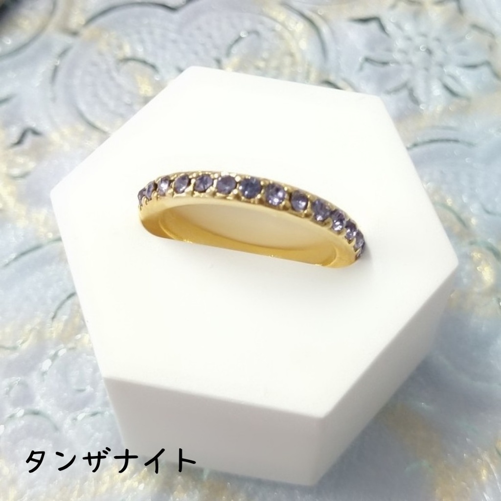 【リングL ハーフエタニティ1 ストレート】ゴールド_4種