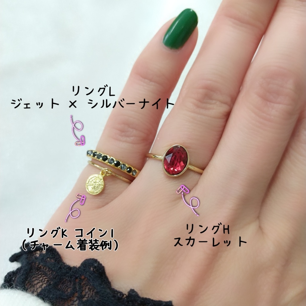 【リングL ハーフエタニティ1 ストレート】ゴールド_4種