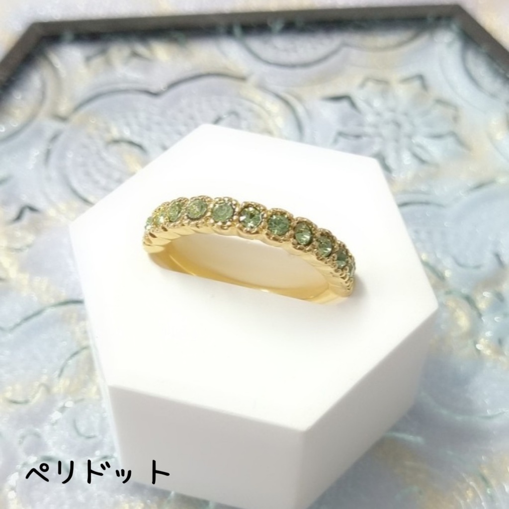 【リングN ハーフエタニティ3 ラウンドミル】ゴールド_5種