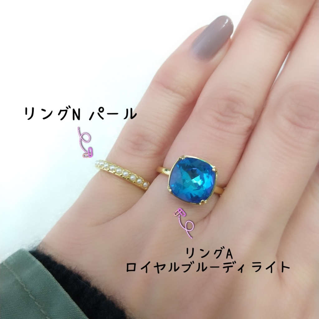 【リングN ハーフエタニティ3 ラウンドミル】ゴールド_5種