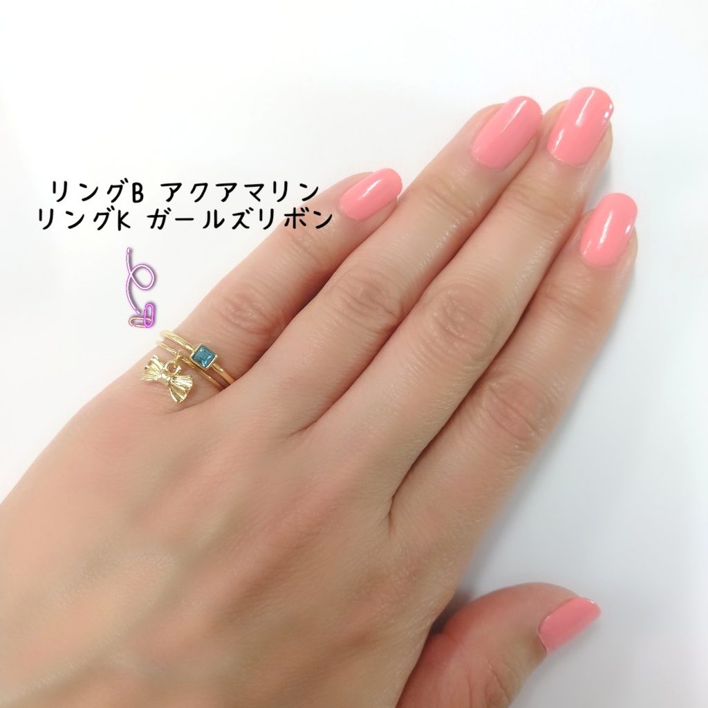 【リングP カン付きNo.2】ゴールド_カスタマイズリング