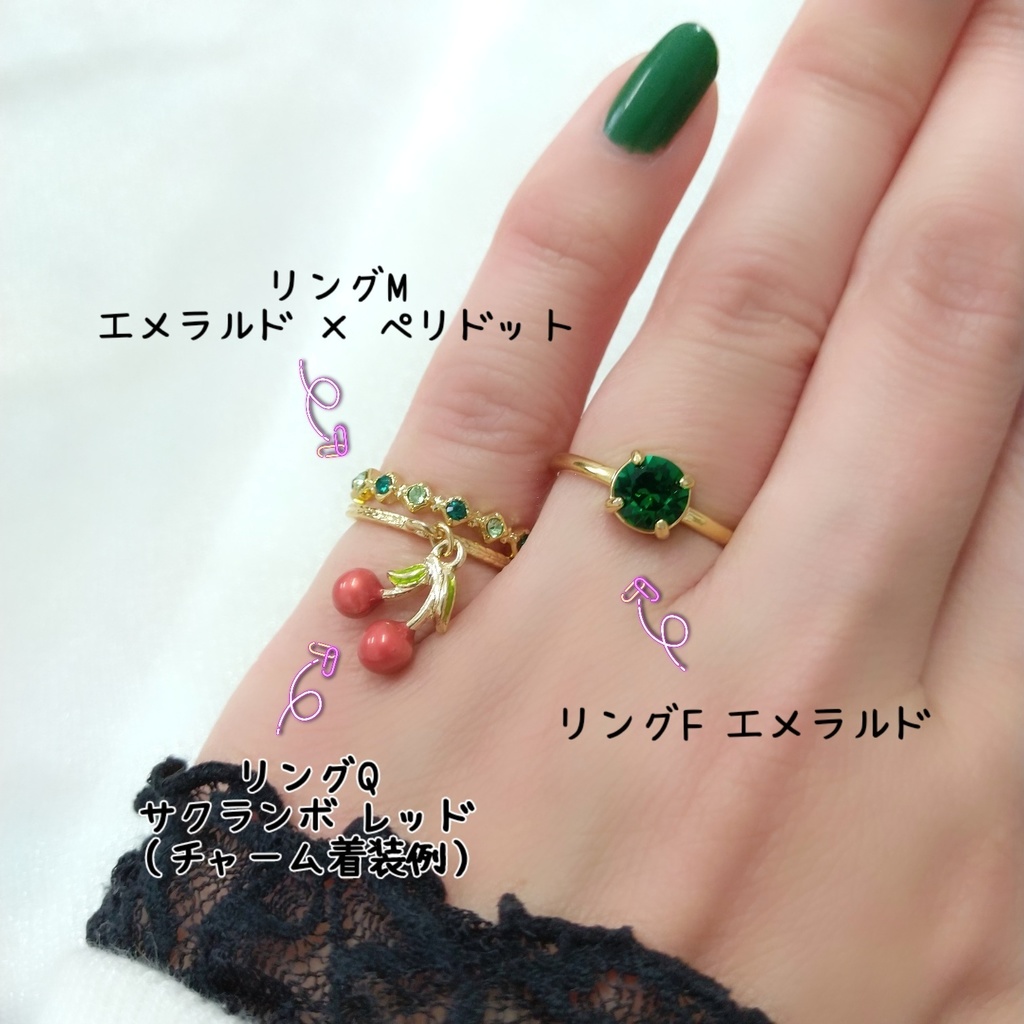 【リングQ カン付きNo.1】ゴールド_カスタマイズリング