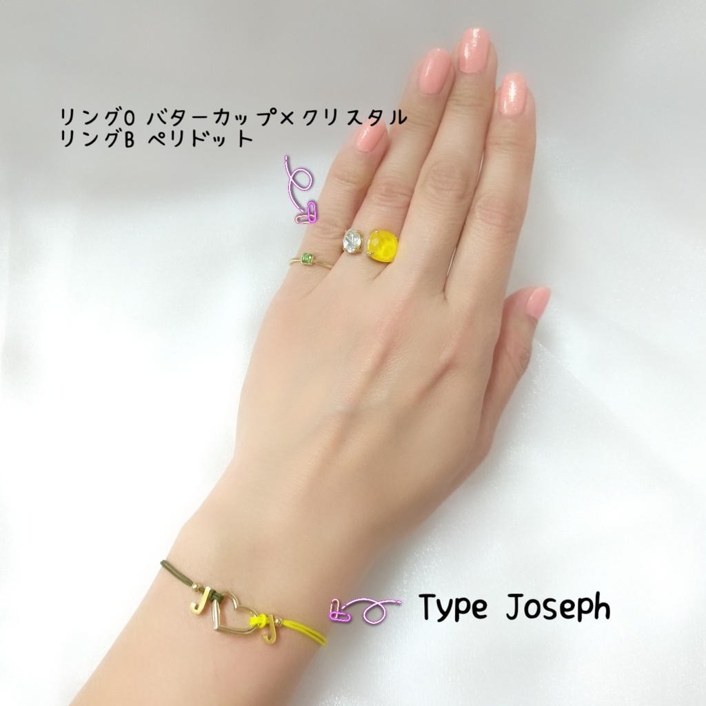 【ブレスレットB】コードイニシャルブレス_10種