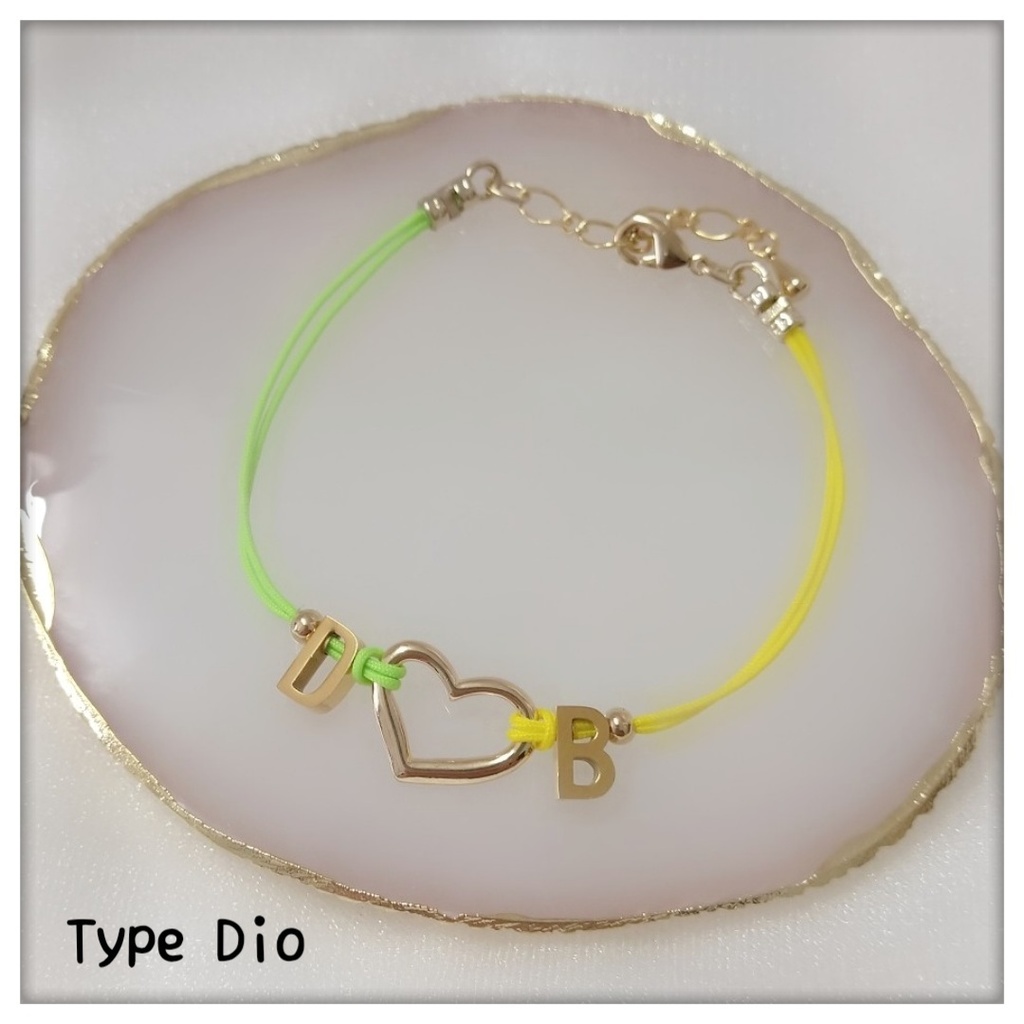 【ブレスレットB】コードイニシャルブレス_10種