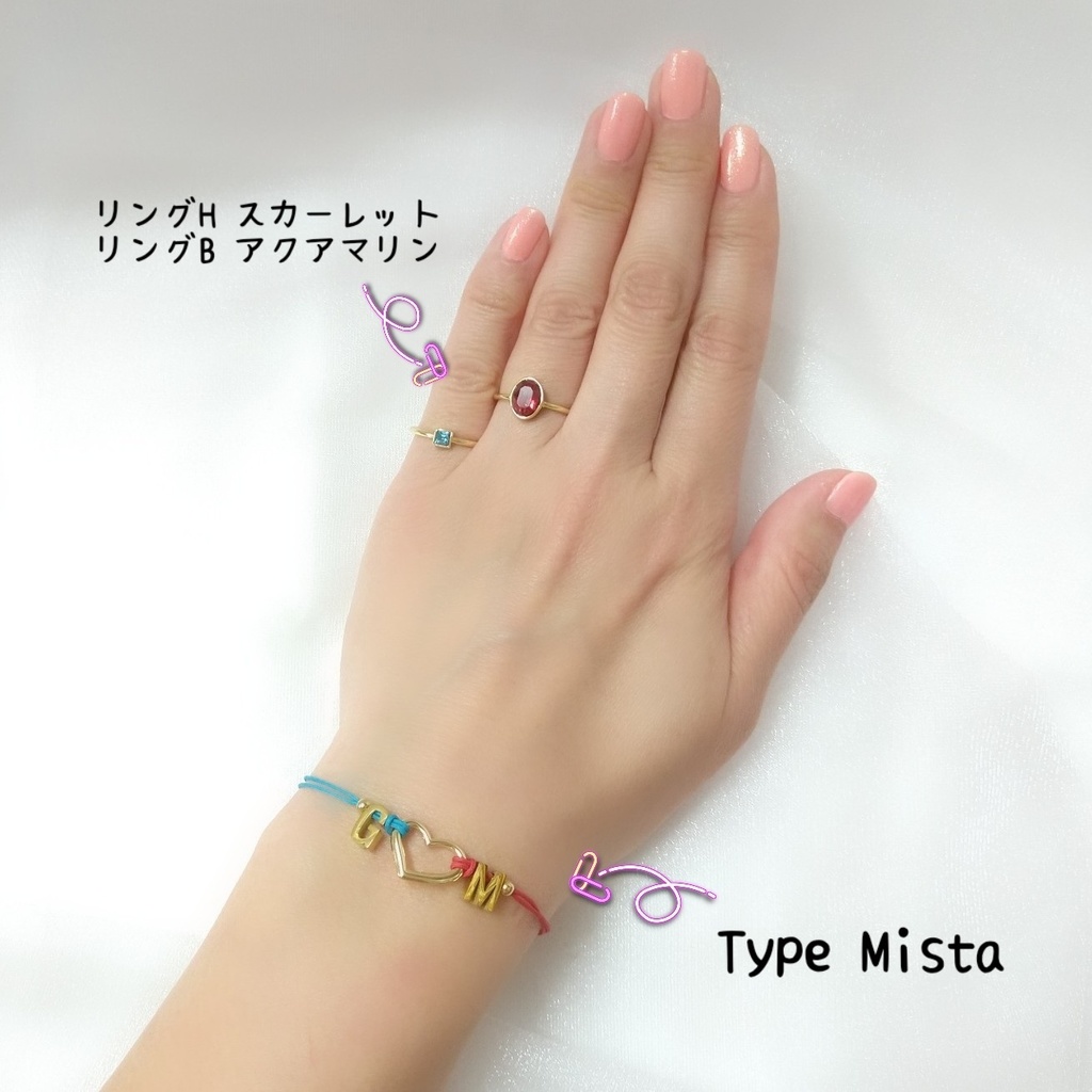 【ブレスレットB】コードイニシャルブレス_10種