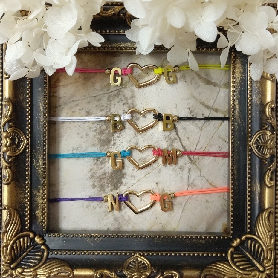 【ブレスレットB】コードイニシャルブレス_10種