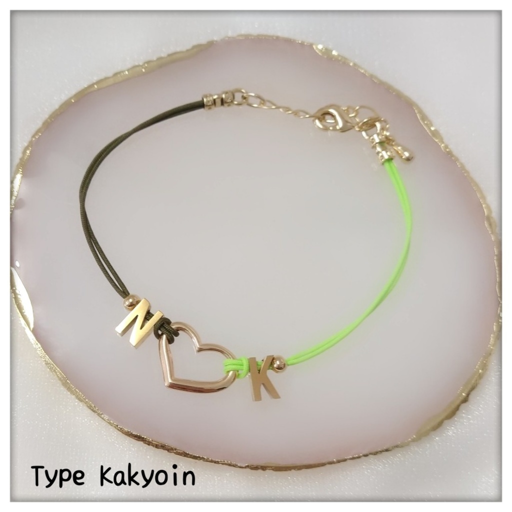 【ブレスレットB】コードイニシャルブレス_10種