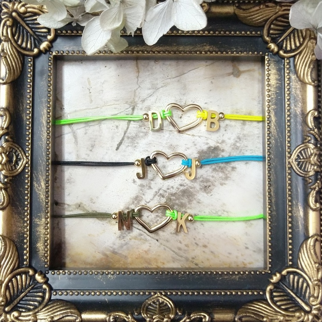 【ブレスレットB】コードイニシャルブレス_10種