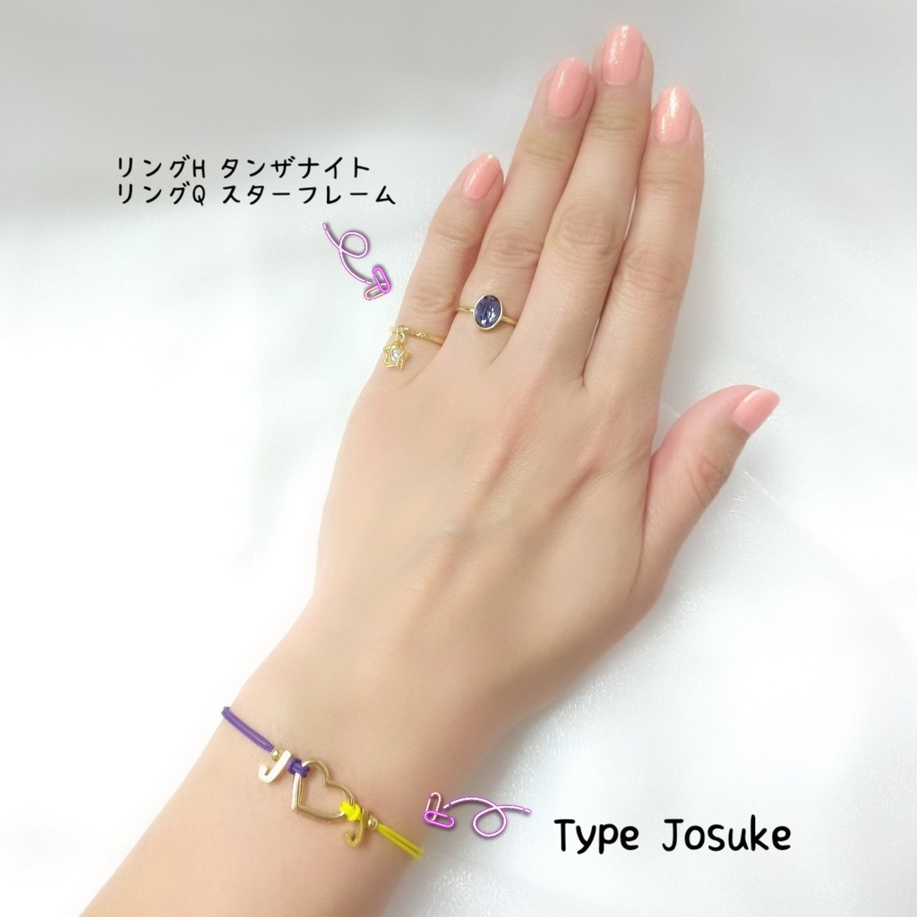 【ブレスレットB】コードイニシャルブレス_10種