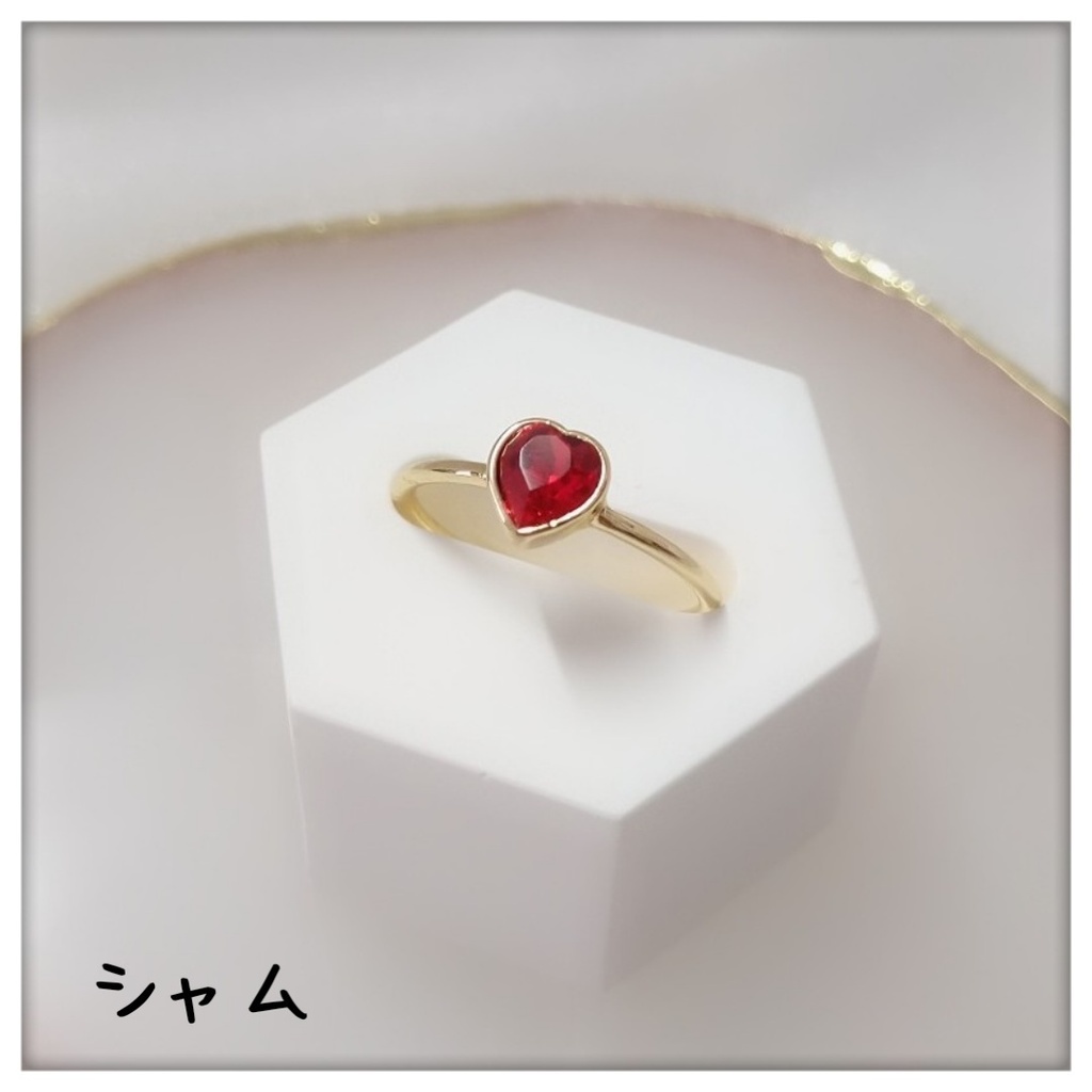 【シアーハートアタック_ネックレス・リング_12号】ゴールド_各3Color