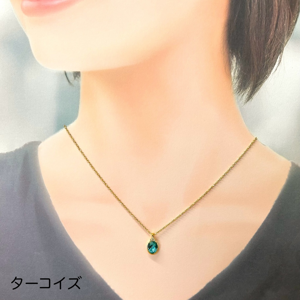 【ネックレスC】バチカン付 オーバルネックレス ゴールド