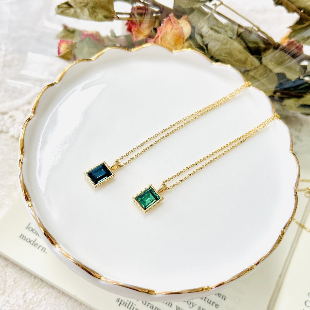 【ネックレスD】バチカン付 レクタングルネックレス ゴールド